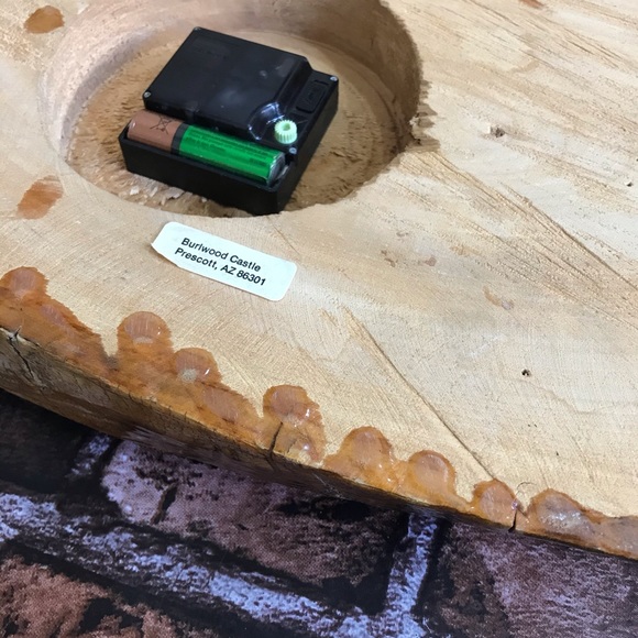 Burlwood Castle Burl Wood Wall Clock Handmade - Picture 5 of 6